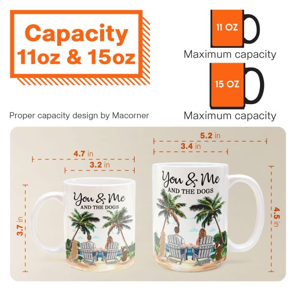 New Version Beach Scene You & Me And The Dogs - Personalized Mug