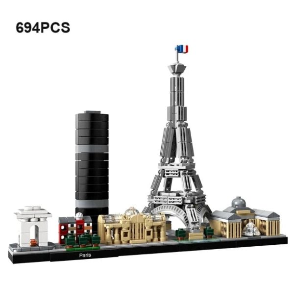 New York London Pairs Dubai Lanmark City Skyline Building Blocks