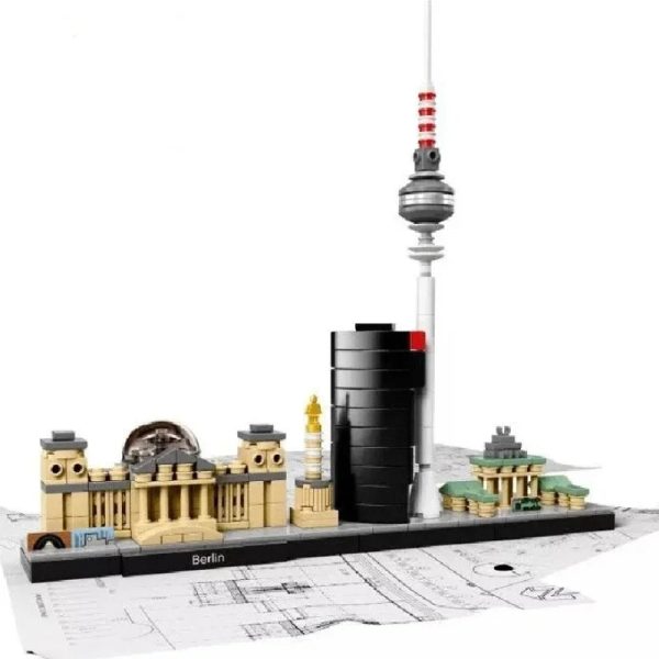 New York London Pairs Dubai Lanmark City Skyline Building Blocks