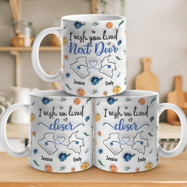 No Distance Can Dim The Light Of Our Friendship - Bestie Personalized Custom 3D Inflated Effect Printed Mug - Gift For Best Friends, BFF, Sisters