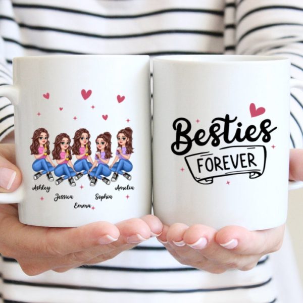 No Greater Gift Than Sisters Besties Pretty Cartoon Girls Personalized Mug