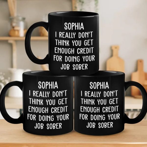 No, I'm Really Serious - Coworker Personalized Custom Black Mug - Gift For Coworkers, Work Friends, Colleagues