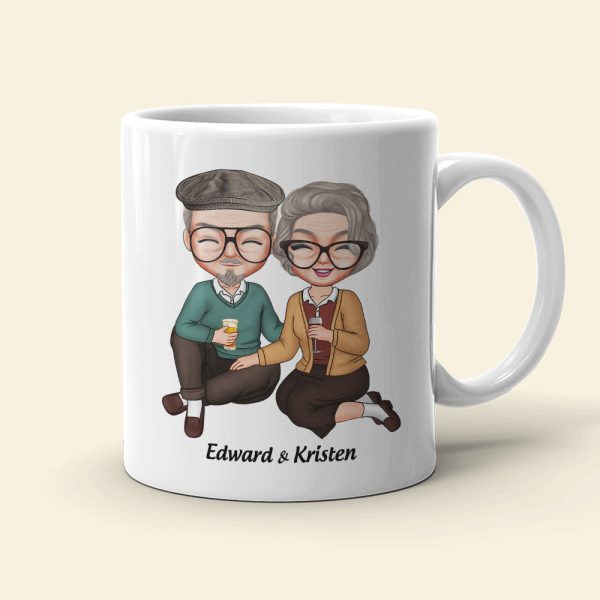 No Matter How Old We Grow I Promise To Ignore How Much You Snore, Old Couple Happiness White Tea Coffee Mug