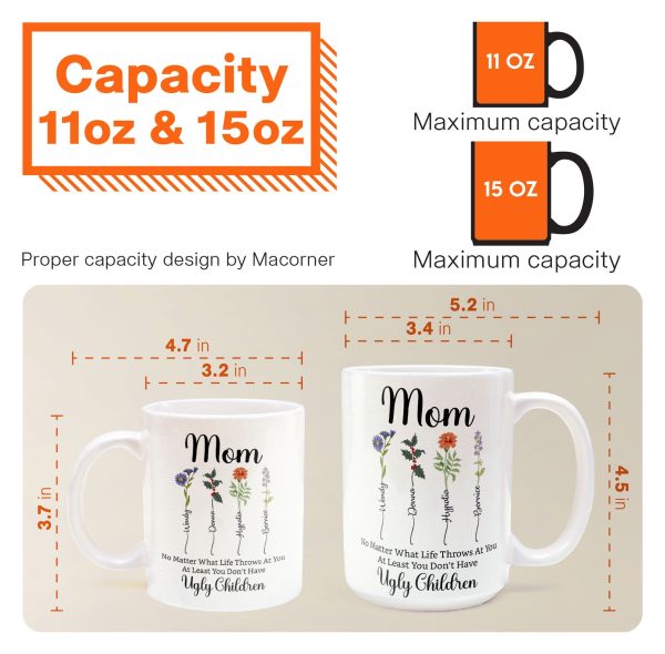 No Matter What Life Throws At You Custom Birth Flowers - Personalized Mug