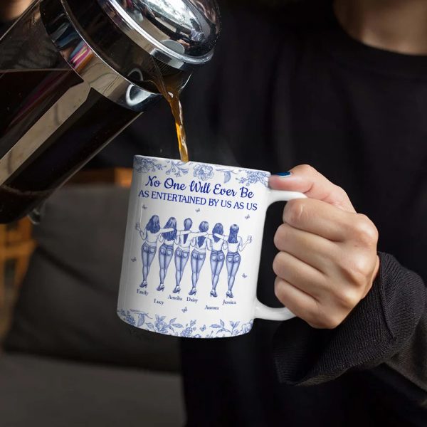 No One Will Ever Be As Entertained By Us As Us Bestie Toile - Personalized White Edge-to-Edge Mug