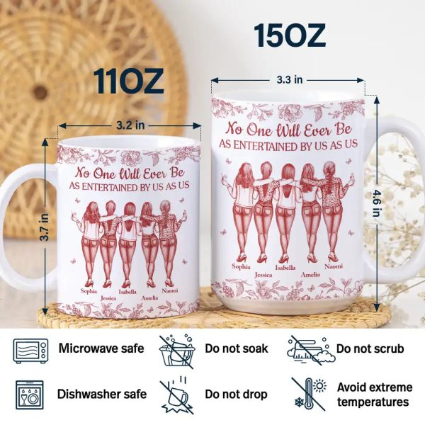 No One Will Ever Be As Entertained By Us As Us Bestie Toile - Personalized White Edge-to-Edge Mug
