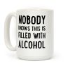 Nobody Knows This Is Filled With alcohol Coffee Mug