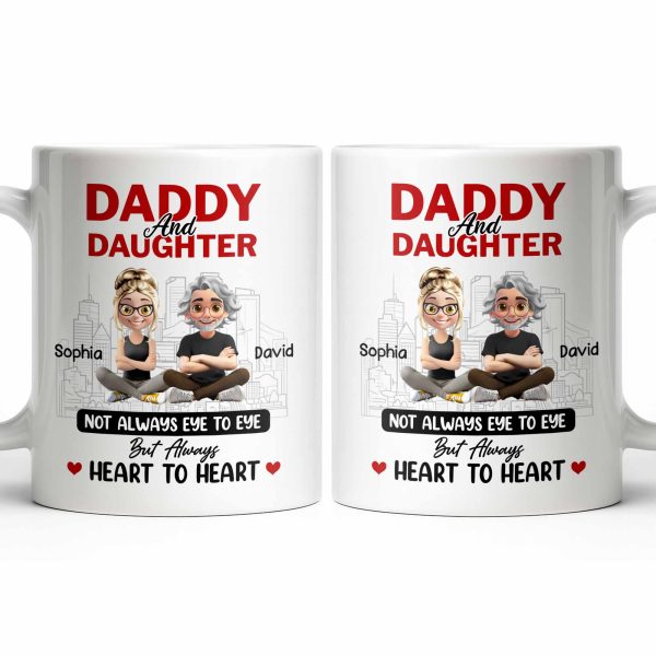 Not Always Eye To Eye But Always Heart To Heart, Cityscape - Personalized Custom Coffee Mug - DAD280_MG
