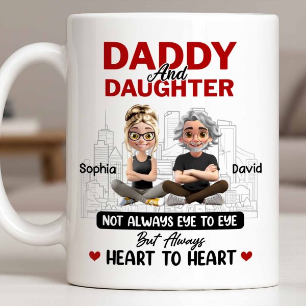 Not Always Eye To Eye But Always Heart To Heart, Cityscape - Personalized Custom Coffee Mug - DAD280_MG
