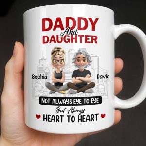 Not Always Eye To Eye But Always Heart To Heart, Cityscape - Personalized Custom Coffee Mug - DAD280_MG