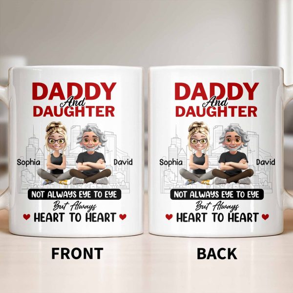 Not Always Eye To Eye But Always Heart To Heart, Cityscape - Personalized Custom Coffee Mug - DAD280_MG