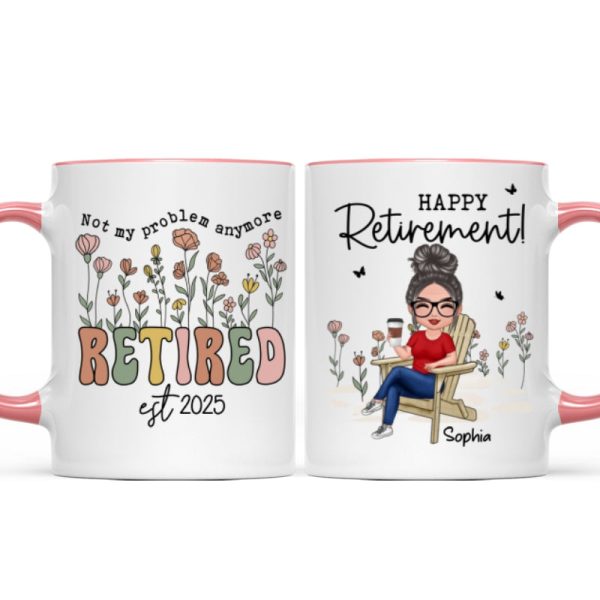 Not My Problem Anymore Retirement Personalized Mug, Farewell Good Luck Gift Coworker, Teacher, Nurse