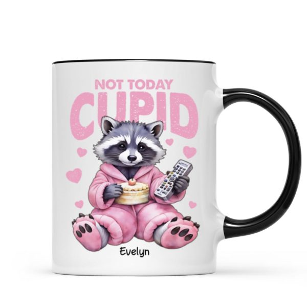 Not Today Cupid Anti- Funny Raccoon Personalized Mug