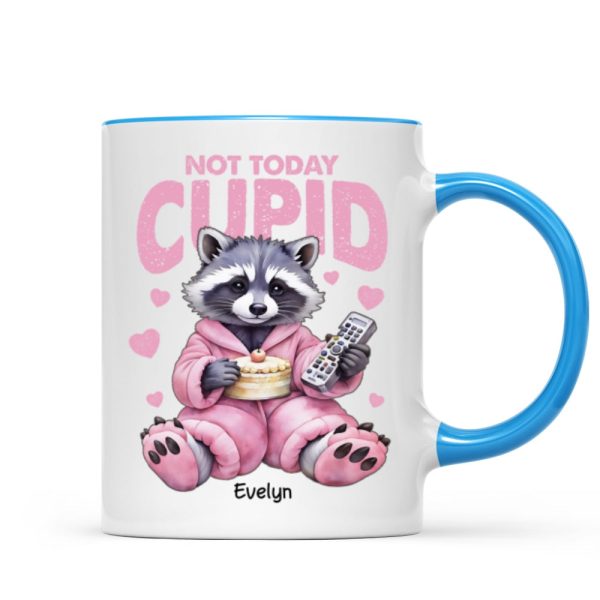 Not Today Cupid Anti- Funny Raccoon Personalized Mug