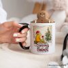 Nothing Warms Christmas Like Friends Pooh Bear Personalized Mug, Heartwarming Holiday Gift with Custom Name