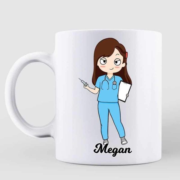 Nurse Chibi I Will Stab You Personalized Mug