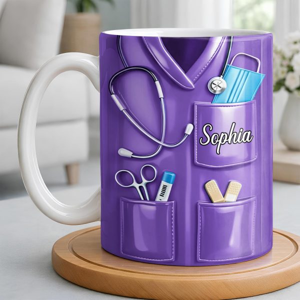 Nurse Nutrition Facts Compassion, Sleep, Courage Mug Design - Personalized Custom Coffee Mug - NUR060_MG
