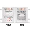 Nurse Nutrition Facts, Miracle Worker, Essential Traits - Personalized Custom Coffee Mug - NUR015_MG