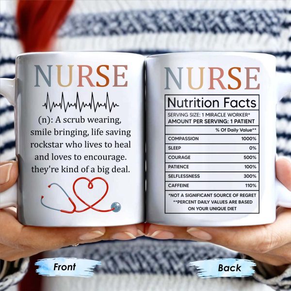 Nurse Nutrition Facts, Miracle Worker, Essential Traits - Personalized Custom Coffee Mug - NUR015_MG