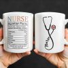 Nurse, Stethoscope and Heartbeat - Personalized Custom Coffee Mug - NUR016_MG