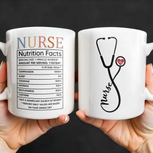 Nurse, Stethoscope and Heartbeat - Personalized Custom Coffee Mug - NUR016_MG