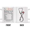 Nurse, Stethoscope and Heartbeat - Personalized Custom Coffee Mug - NUR016_MG