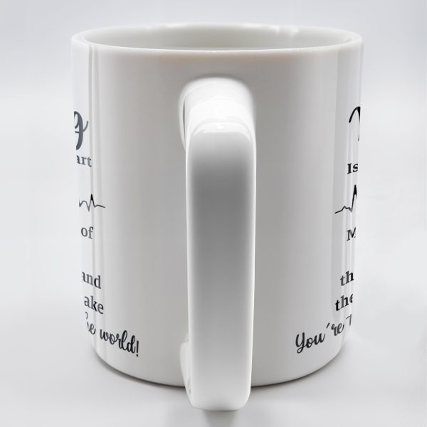 Nursing Is A Work Of Heart, Nurse Cap And Heart Rate Line - Personalized Custom Coffee Mug - DOC033_MG