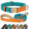 Nylon ID Dog Collar with Leash