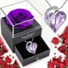 Ocean Heart Necklace with Eternal Rose Gift Box