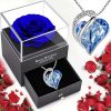 Ocean Heart Necklace with Eternal Rose Gift Box