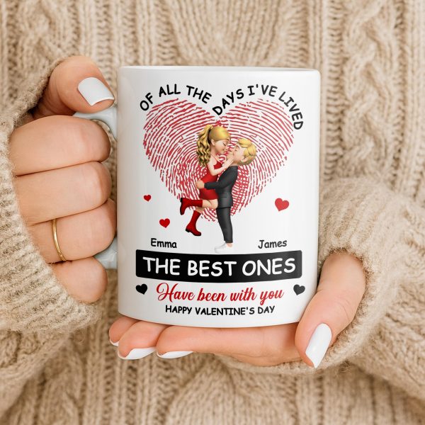 Of All The Days I've Lived, The Best Ones With Heart And Couple - Personalized Custom Coffee Mug - CPL1364_MG