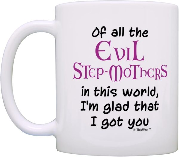 Of All the Evil Step Mothers I'm Glad I Got You Coffee Mug Funny Gift for Stepmom from Stepdaughter Stepson