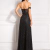 Off Shoulder Sparkle Split Dresses
