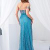 Off Shoulder Sparkle Split Dresses