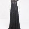 Off Shoulder Sparkle Split Dresses