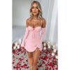 Off-shoulder Strappy Backless Tie-Up Mini Dress