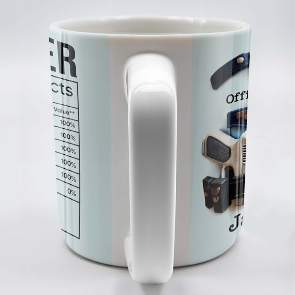 OFFICER Nutrition Facts, Hard Working, Passion, Motivation - Personalized Custom Coffee Mug - GRAD292_MG