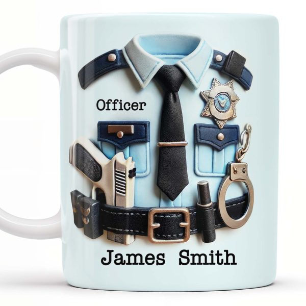 OFFICER Nutrition Facts, Hard Working, Passion, Motivation - Personalized Custom Coffee Mug - GRAD292_MG