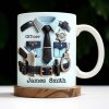 Officer, Police Uniform, Badge and Handcuffs - Personalized Custom Coffee Mug - GRAD268_MG