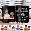 OH CRAP Fist-Bump Duo White Ceramic Mug, Custom Fist-Bump Cup, Creative Fathers Day Gift from Daughter