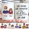 OH CRAP Fist-Bump Duo White Ceramic Mug, Custom Fist-Bump Cup, Creative Fathers Day Gift from Daughter