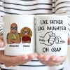 OH CRAP Fist-Bump Duo White Ceramic Mug, Custom Fist-Bump Cup, Creative Fathers Day Gift from Daughter