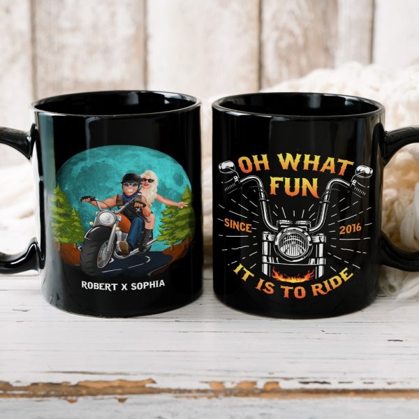 Oh, what Fun, It Is To Ride, Personalized Coffee Mug, Valentine Gift, Couple Gift