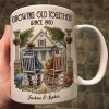 Old Couple Sitting On The Porch Growing Old Together Since Personalized Mug, Heartfelt Gift For Couple, For Him, For Her, Husband, Wife