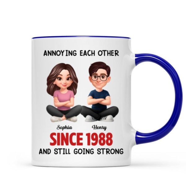 Old Funny Couple Annoying Each Other and Still Going Strong - Personalized Mug - Christmas Gift for him, for her