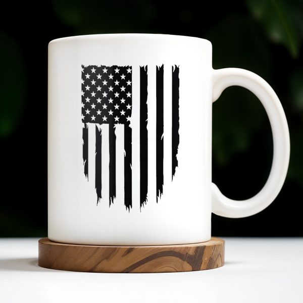 Old Lives Matter, Text and American Flag - Personalized Custom Coffee Mug - FAM327_MG