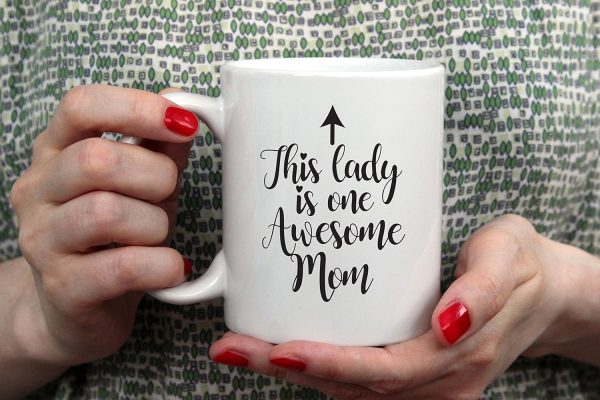 One Awesome Mom Funny Coffee Mug, Gift for Mom from Daughter Son Kids Husband, Birthday Mother's Day Christmas Gift Idea for Women