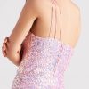One-Shoulder Sequin High Side Slit A-line Formal Dress