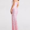 One-Shoulder Sequin High Side Slit A-line Formal Dress