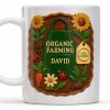 Organic Farming, Sunflower And Ladybug Design - Personalized Custom Coffee Mug - FAM383_MG